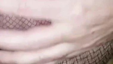 Dani Cums Big in Sexy Black Fishnet