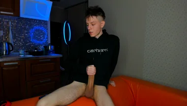 Horny College Twink Edges Huge Cock Until Explosive Cumshot