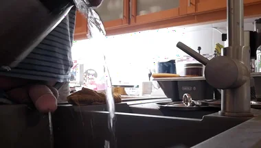 Morning Piss Into the Kitchen Sink