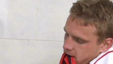 Sweaty Soccer Fuckers Take a Cum Shower