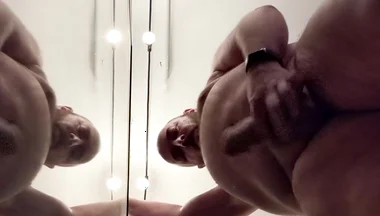 Chubby Bear POV from Below. Grunting and Cumming on Your Face