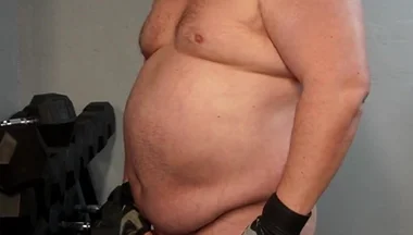 Muscle Chub Bear Working Out