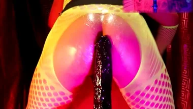 Bouncing My Oiled Ass, in Fluorescent Yellow Lingerie 4