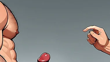 Gay Men Cartoon Style Ai Porn Cumming and Erect