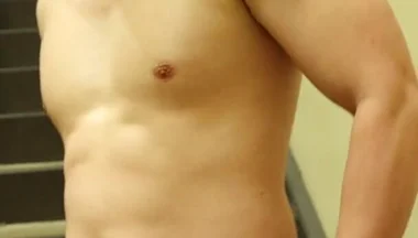 Jerk off by the Stairs at the Gym