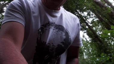 Forest POV: Alone in Underwear Getting Hard Outdoors