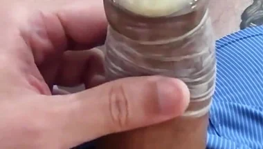 Giant and Thick Penis Releases Milk in the Condom