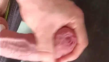 Tight Foreskin Uncut Cock Cumming Hard!