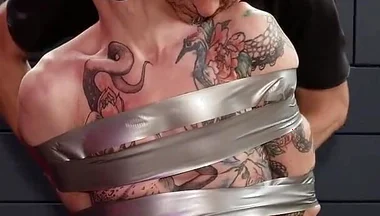 Nicky Tape Bondage in Rotate Table Sony