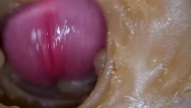 Precum Squirting in My Pussy Toy Camera in Vagina 4K. Extreme Close up!
