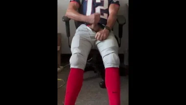 Jockdad87 Jerks and Shoots a Load in His Football Uniform