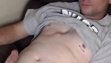 Dubesnackes Sitting at His Computer Watching Some Porn on the Computer.