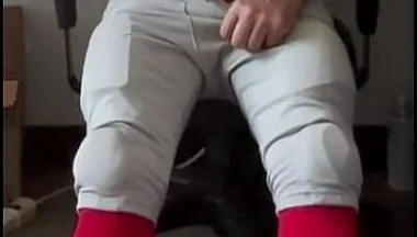 Jockdad87 Jerks and Shoots a Load in His Football Uniform