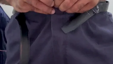 Security Guard Ejaculated on His Work Uniform in a Public Restroom.