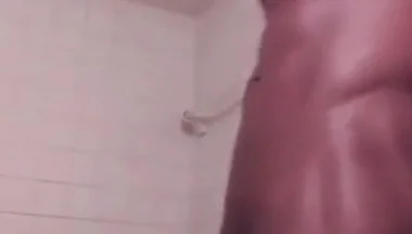 Stroking swinging my big black cock cumming hard