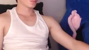 Big Young Latino Masturbates Over Pants