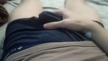Guy in Panties Massages His