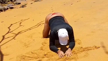 Ladysilva Showing off Her Hot Ass in Panties on the Beach