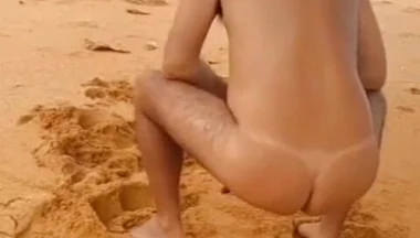 Ladysilva Naked on the Beach Showing off Her Sexy Tan Butt with a Sexy Tan Line