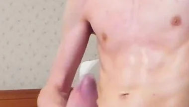 The guy loves to masturbate a huge dick and cum with salty sperm