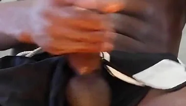 Stroking My Big Black Cock Loud Moaning Orgasms
