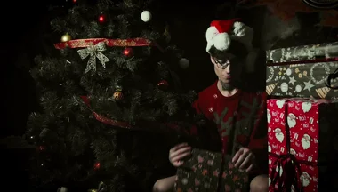 Jerking off Under the Christmas Tree