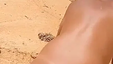 Ladysilva Doing Anal Masturbation with a Big Dick on the Beach