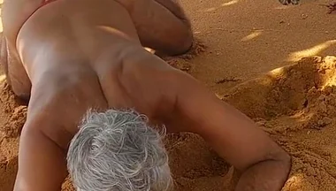 Ladysilva on the Beach Showing off His Hot Ass in Sexy Panties
