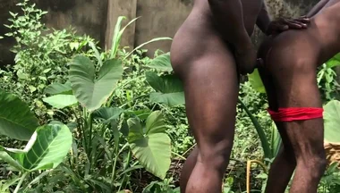 Threesome Hot Blowjob Ass Rimming Ass Fuck in Open Farm Land