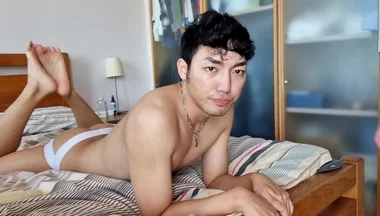 Fucking My Hot Asian Twink Step Brother in Our Dads Bed Part 1