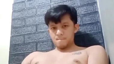 Horny Asian Twink Works His Hard Cock Until He Cums