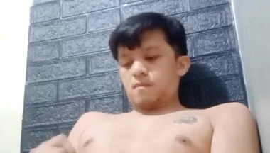 Horny Asian Twink Works His Hard Cock Until He Cums