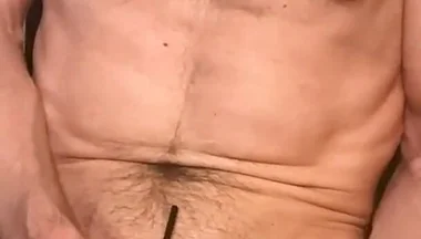 See My Abs and Grown Chest Flex with Rhythm of My Knee Jerking.