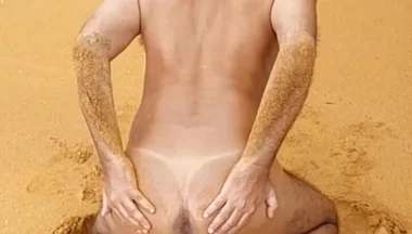 Ladysilva Naked on the Beach Horny with a Cock in Her Ass
