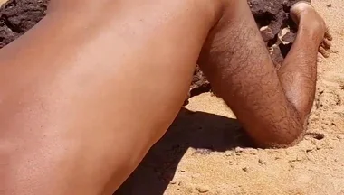 Ladysilva on the Beach Showing off Her Tanned Ass
