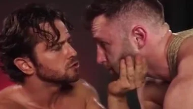 Leather master cock sucking bound boy