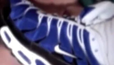 Arab slut submissed to the sneakers of his 2 friends