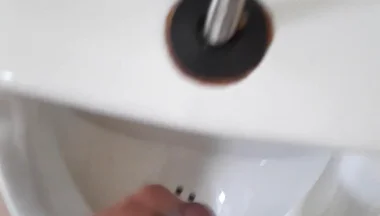 I Jerk off in a Public Bathroom, I Cum and I Swallow My Cum