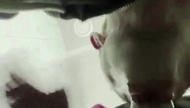 The Teacher's Thick Sucks in a Public Toilet. Slaps for a Student