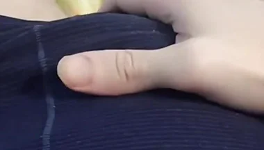 Teasing My Throbbing Bulge - Jerking off Through the Thin Fabric