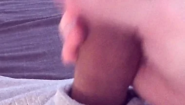 Watching Porn Leads to Noisy Cumshot After Quick Horny Wank
