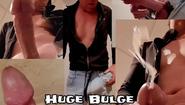 Huge Cock Bulge Causes Huge Cumshots for Siixxbig