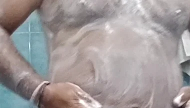 Indian Nude Daddy Enjoying a Hot Shower and Showing off His Wet Body