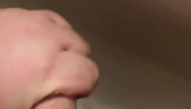 Jerking off a Small Cock in the Bathroom and Cumming