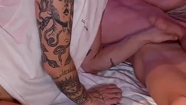 Tent Night: Quietly Licked Through Underwear, Pulled Cock Out and Sucked. Suddenly Woke up - and Fucked Till Creampie Inside