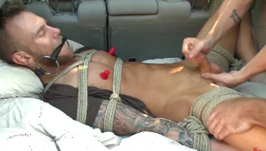 Sebastian And Jessie Gagging And Tying Up In His Trunk - Damien Michaels