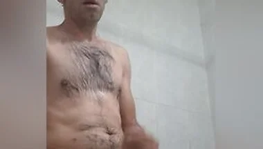 Enjoying My Shower, I Get Horny And Masturbate My Big Cock Until I Release All The Milk
