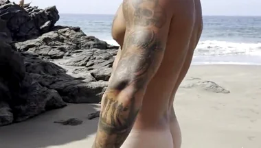 My Big Cock Exhibition in a Beach