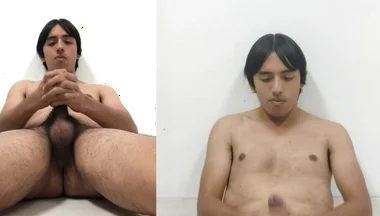 Hairy Latino Man Tries on 2 Angle Masturbation