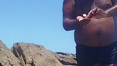 Tanning My Hairy Body and Gg on the Apoador's Stone in Rj
